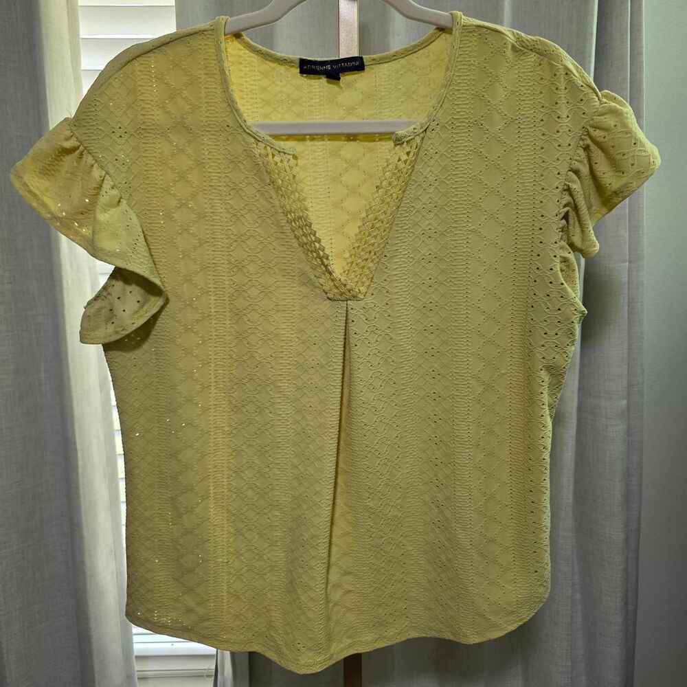Adrienne-vittadini Women's Yellow and Green Blouse